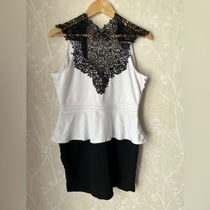 Lace top two tone dress